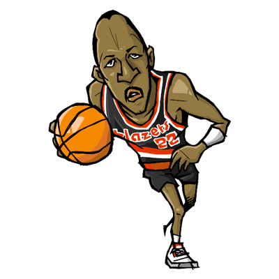 NBA illustration/NBA Caricature（NBA イラスト）Clyde Drexler（クライド・ドレクスラー）