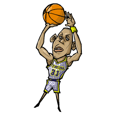 NBA illustration/NBA Caricature（NBA イラスト）Reggie Miller（レジー・ミラー）