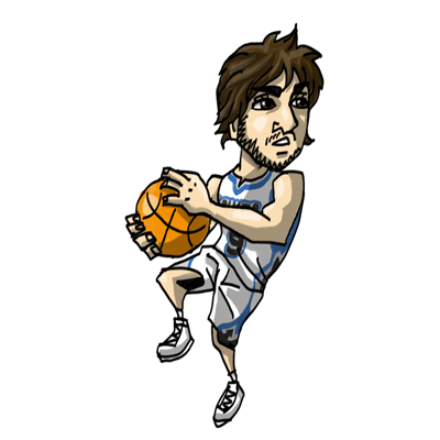 NBA illustration/NBA Caricature（NBA イラスト）Ricky Rubio（リッキー・ルビオ）