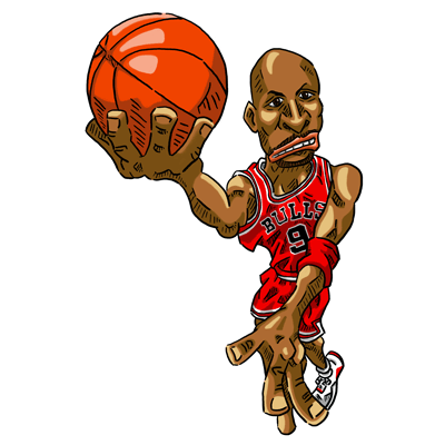 NBA illustration/NBA Caricature（NBA イラスト）Ron Harper（ロン・ハーパー）