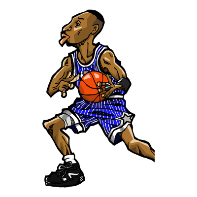 NBA illustration/NBA Caricature（NBA イラスト）Anfernee Hardaway（アンファニー・ハーダウェイ）