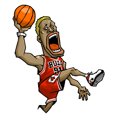 NBA illustration/NBA Caricature（NBA イラスト）Dennis Rodman（デニス・ロッドマン）