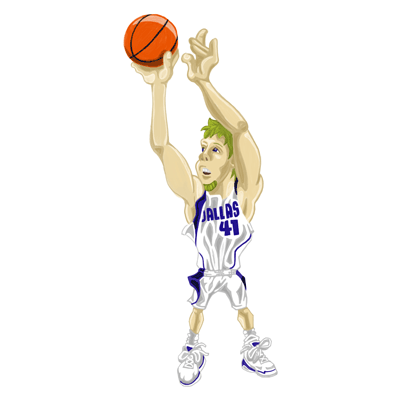 NBA illustration/NBA Caricature（NBA イラスト）Dirk Nowitzki（ダーク・ノビツキー）