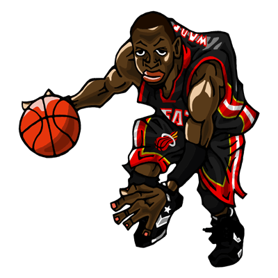 NBA illustration/NBA Caricature（NBA イラスト）Dwyane Wade（ドウェイン・ウェイド）