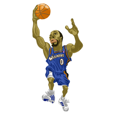 NBA illustration/NBA Caricature（NBA イラスト）Gilbert Arenas（ギルバート・アリナス）