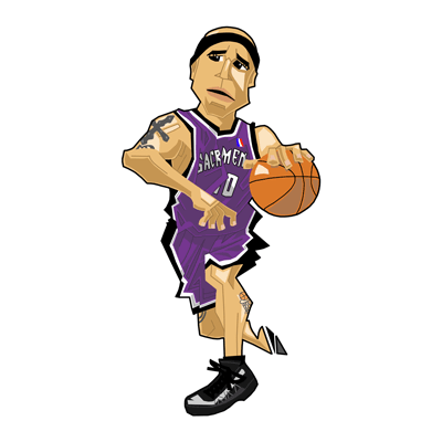 NBA illustration/NBA Caricature（NBA イラスト）Mike Bibby（マイク・ビビー）